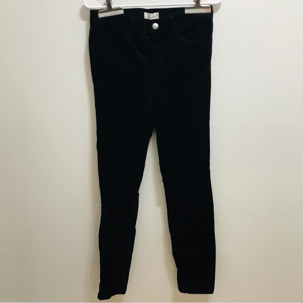Loft Womens Jeans Black Size 25/0 Modern Skinny Ankle Corduroy Cotton Blend